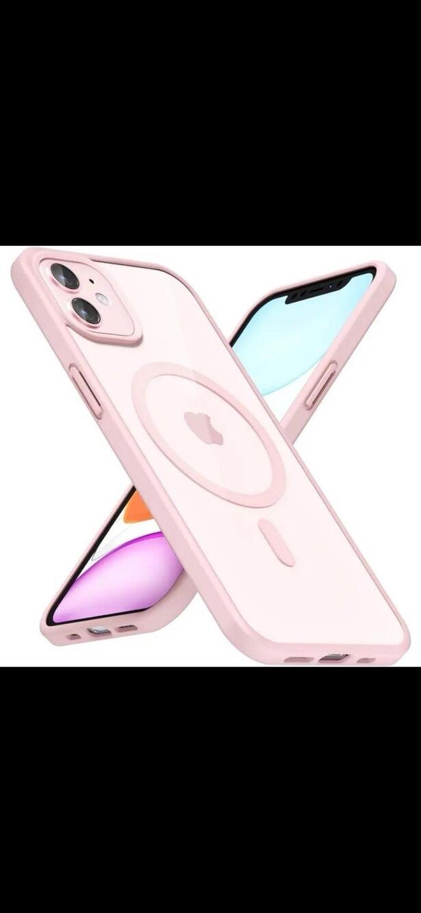 iPhone 15 14 13 Case Magsafe Compatible Shockproof Light Pink FNTCASE Matte